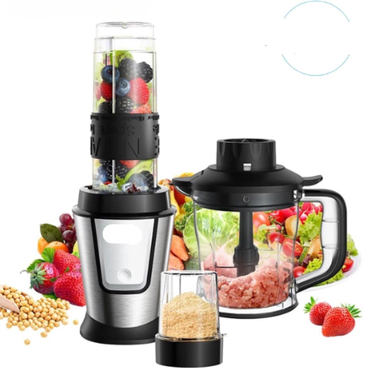 Multifunctionele Keukenmachine 3-In-1 - 700W - 1.2 liter - Makkelijk Schoon Te Maken - Compact - Juicer - Maler - Blender - Hakmolen - Smoothie - Mixer — afbeelding 1