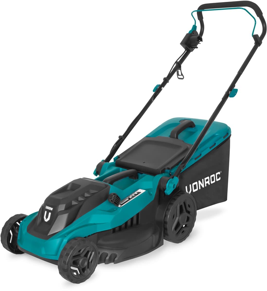 VONROC Grasmaaier - 1600W – 38 cm maaibreedte - Vijf instelbare maaihoogtes: 25/40/50/60/70 mm - Incl. 42L Opvangbak — afbeelding 1