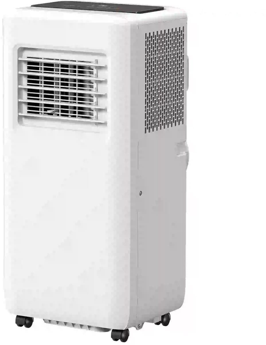 3-in-1 Mobiele airco - 9000 BTU - Draagbare airconditioner - 3-in-1 koelen, ventilator en luchtontvochtiger - geschikt voor ruimte tot 28 m² - met afstandsbediening en 24-uurs timer - LED-display - wit — afbeelding 1