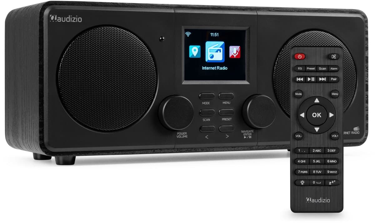 Internetradio - Audizio Foza digitale radio met Bluetooth - DAB radio en FM radio in één - Zwart — afbeelding 1
