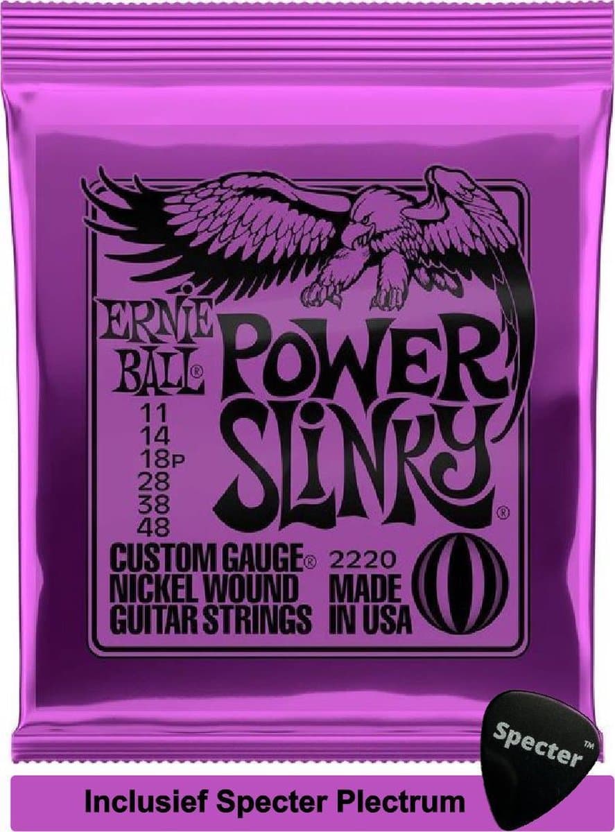 Ernie Ball 2220 Power Slinky Elektrisch Gitaar Snaren 11-48 — afbeelding 1