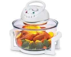 Halogeenluchtfriteuse - Multifunctionele oven - Snel koken - 360 graden verwarming - 12L capaciteit - Wit