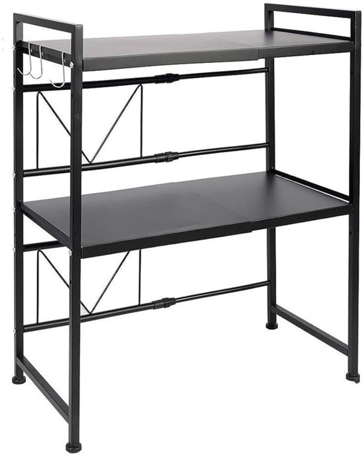 Magnetische magnetronstandaard - Magnetronplank - Keukenruimte organiseren - Verstelbare breedte - 40-60 cm - Zwart — afbeelding 1