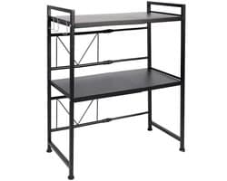 Magnetische magnetronstandaard - Magnetronplank - Keukenruimte organiseren - Verstelbare breedte - 40-60 cm - Zwart