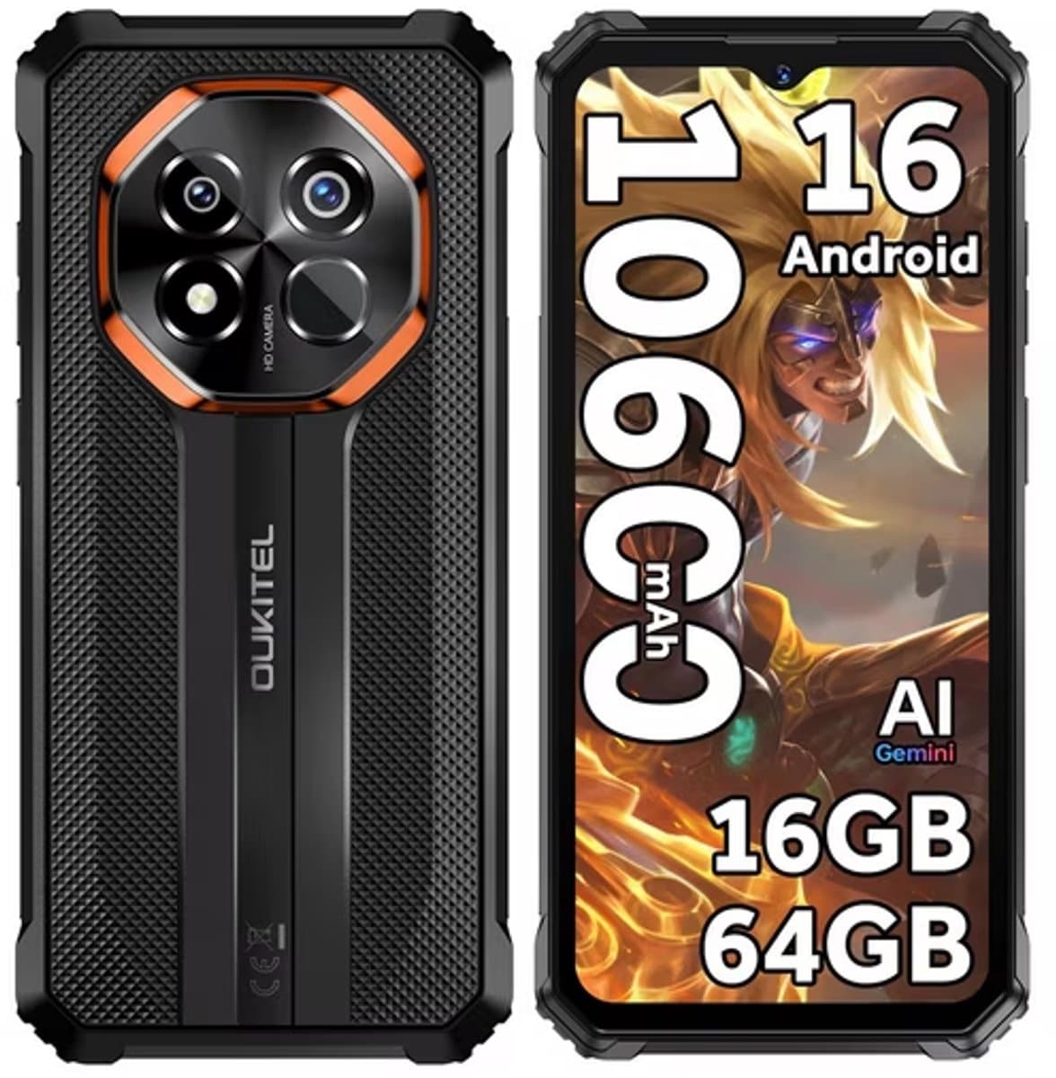 OUKITEL G7 Outdoor Smartphone Gemini AI -16GB RAM-64GB ROM-10600mAh batterij-64MP camera-Android16-4G — afbeelding 1