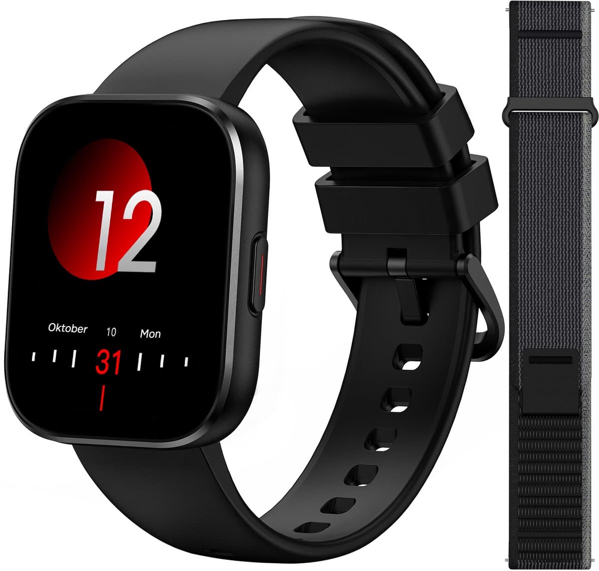 Sytifro Smartwatch Dames met 2 Verwisselbare Bandjes - Bluetooth Bellen - 1.83 Inch HD Scherm - Hartslagmeter - Slaapmonitor - Stappenteller - IP68 - Geschikt voor iOS & Android - Zwart — afbeelding 1