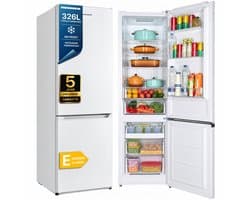 Heinner HCNF-HM326E++ Koel-vriescombinatie Wit 326 L – Full No Frost – Elektronische Bediening – Supervriezen – Vrijstaand – 5 Jaar Garantie