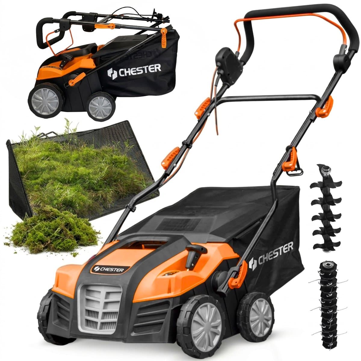 Elektrische 2-in-1 Verticuteerder en Ontmosser – 1800W – 40 cm – 55 L Opvangzak – CHESTER — afbeelding 1