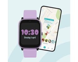 One2track Connect NEXT paars | GPS horloge voor kinderen | Bekijk de locatie van je kind. Stel veilige zones in. En videobellen met de leukste smartwatch voor kinderen