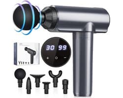 Massagengun - Massage Pistool - Massage Gun - Grijs - 19cm x 18cm x 6cm