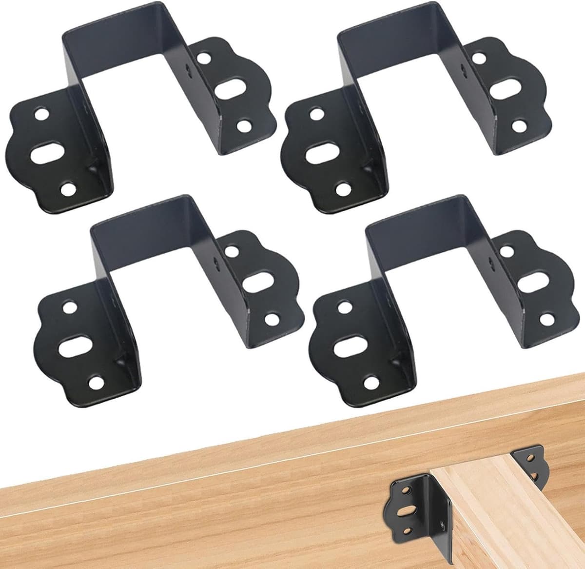 Bedframe hardwarebeugels,Bedbeugels voor bedframe 4X Bevestigingsset — afbeelding 1