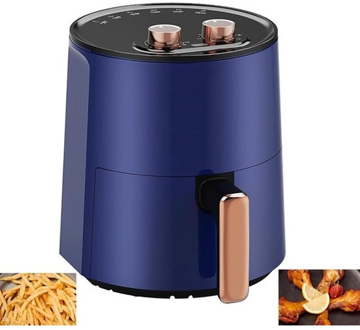 Airfryer Oven - Hetelucht Friteuse - Koken met weinig olie - Intelligente Temperatuurregeling - 4.5 Liter - Blauw — afbeelding 1