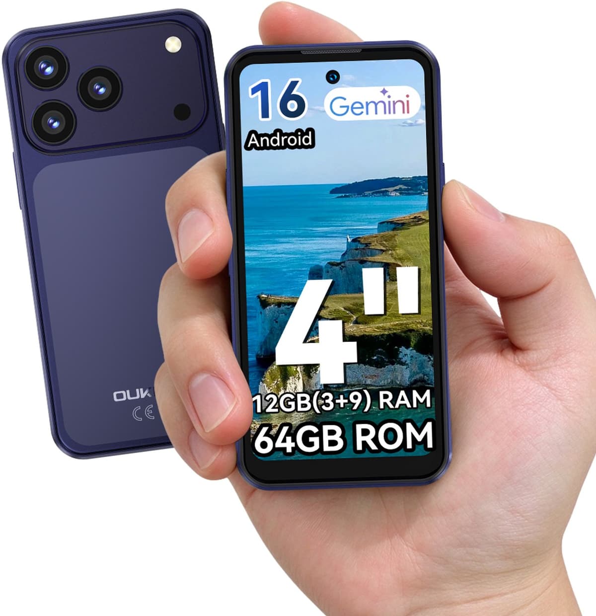 OUKITEL C17 mini Smartphone - 16GB RAM - 64GB ROM - Android 16 - GPS - Geen NFC - Slechts 109g - Blauw — afbeelding 1