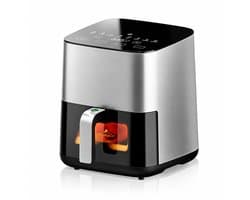 DailyDamaar airfryer - Friteuse - Heteluchtoven - Mini oven - 5L - Anti-aanbakmand - Elektrisch - Touchscreen - Grijs