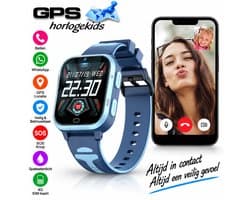 GPSHorlogeKids© - GPS horloge kind - smartwatch kinderen - WhatsApp - 4G videobellen - spatwaterdicht - SOS alarm - SMS - incl. SIM - Yoda Blauw