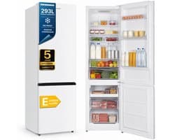 Heinner HCNF-HM326INVE++ Koel-vriescombinatie 326 L – No Frost – Elektronische Bediening met LED-indicator – Super Freezing – Omkeerbare Deur – Wit – 5 Jaar Garantie