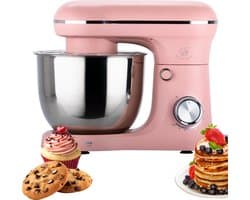 Keukenmachine - Keukenrobot met Mengkom 5L - keukenmixer 1500W - 10 Snelheden + Pulse - RVS Mengkom - Royal Swiss®