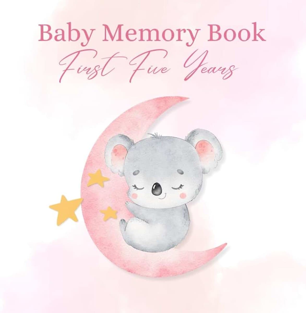 Baby Memory Book: First Five Years | Pink Koala Cover — afbeelding 1
