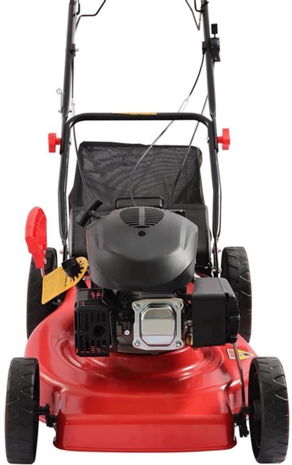 Grasmaaier Benzine - Maaibreedte 51 Cm - 4000 W Vermogen - 60 L Opvangzak - Rood Staal - Voor Middelgrote Tuinen — afbeelding 1