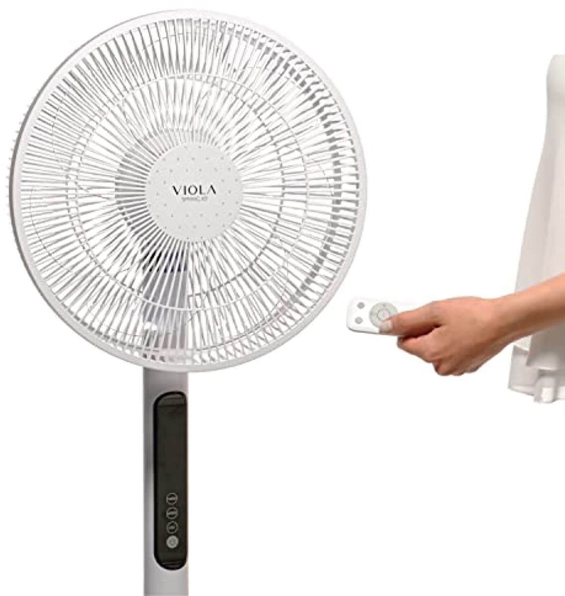 Stille Staande Ventilator met Afstandsbediening - Digitale Motor, Laag Stroomverbruik, 9 Luchtstroomsnelheden, 120 Graden Oscillatie — afbeelding 1