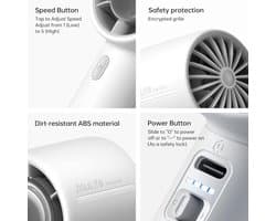 Draagbare Mini Handventilator met 4000mAh Batterij - 5 Snelheden, Tot 22 Uur Koeling voor Reizen en Buiten