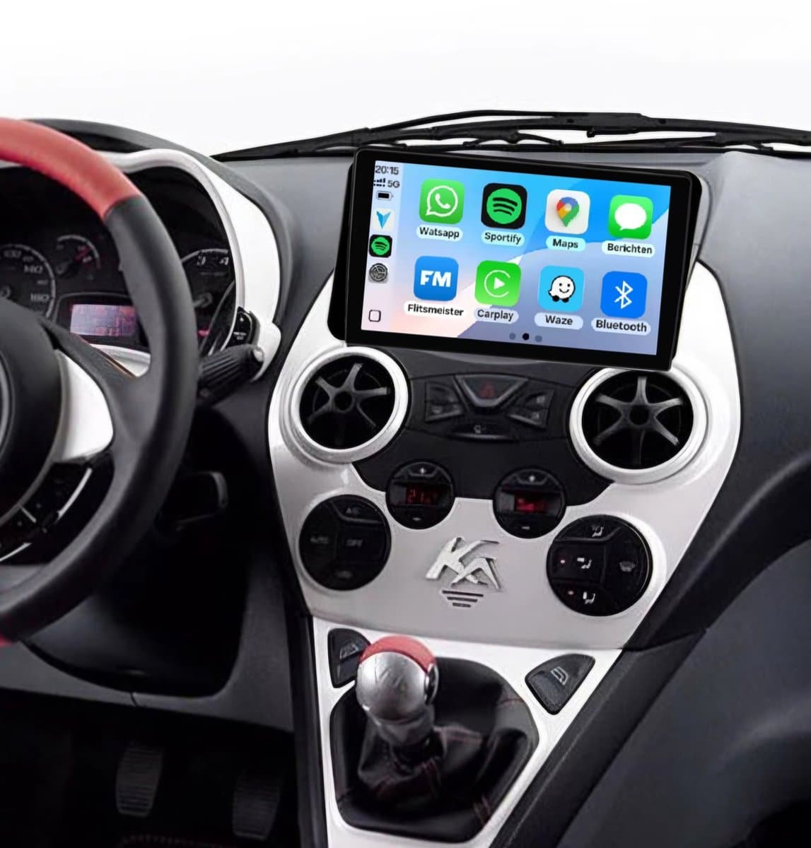 Autoradio 2/32GB met wireless Carplay en Android auto | Geschikt voor Ford Ka 2007-2016 | Radio scherm met Navigatie | 2007 2008 2009 2010 2011 2012 2013 2014 2015 2016 | Titanium — afbeelding 1