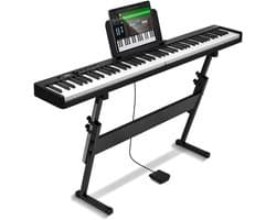VEVOR 88 Toetsen Digitale Piano Elektrische Piano Opvouwbaar Toetsenbord Bluetooth MIDI met Standaard