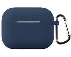 Telestore - hoesje geschikt voor AirPods Pro 3 soft case cover - donker blauw - TPU hoesje Beschermhoes - AirPods Pro 3 Cover - AirPods Pro 3 hoesje - Geschikt voor Apple AirPods Pro 3 - gel hoesje met sleutelhanger