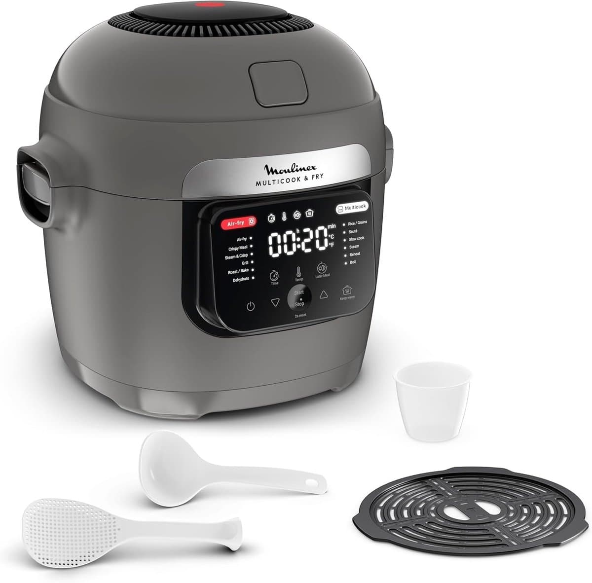 Multikoker en Airfryer: 12 Programma's, 6L Capaciteit, Koken op 2 Niveaus — afbeelding 1
