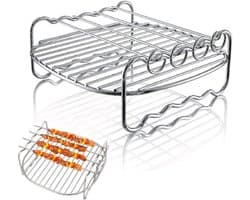 Skewer Rack voor Airfryer - Dubbellaags Roestvrij Staal Accessoire