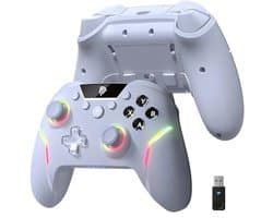 EasySMX X20 Draadloze Controller, Hall Effect Joysticks, Programmeerbaar - Wit