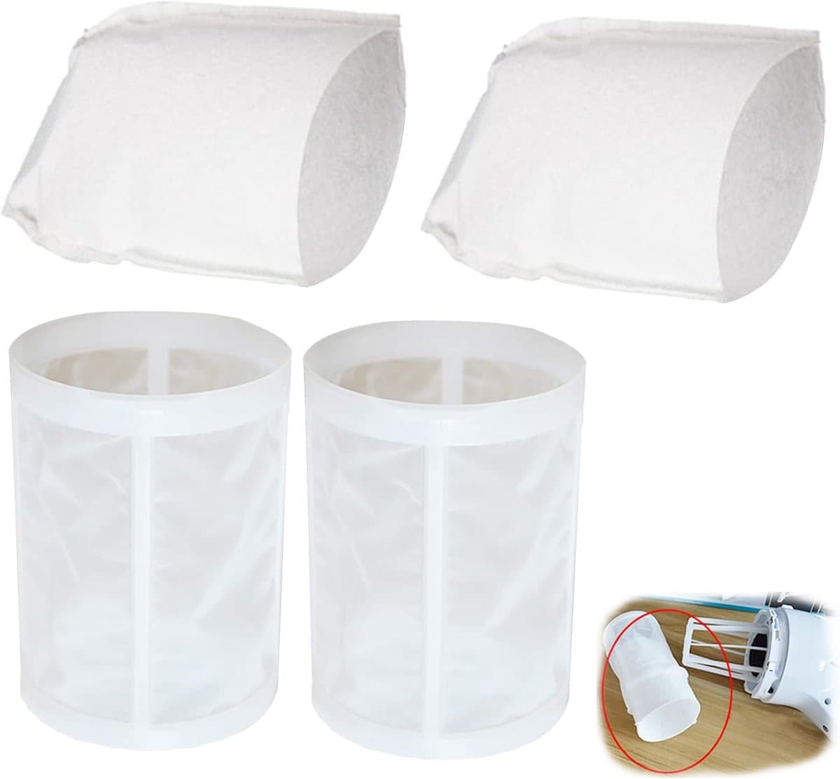 2 voorfilters + 2 Pre filters Geschikt voor Makita CL100 / 106/180 DCL180 stofzuigeraccessoires, voorfilterdeel 451208-3, filterdeel 443060-3 — afbeelding 1
