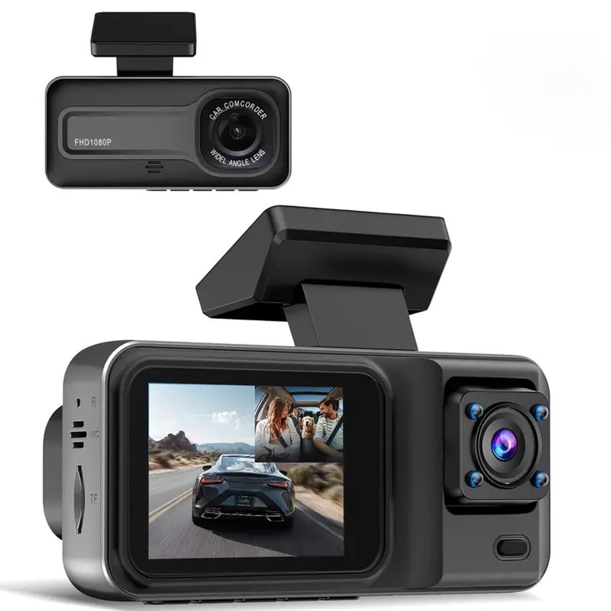 Dashcam met Dubbele Lens – 1080p Full HD, Nachtzicht, Bewegingsdetectie & Parkeerbewaking – Inclusief 32GB Geheugenkaart — afbeelding 1