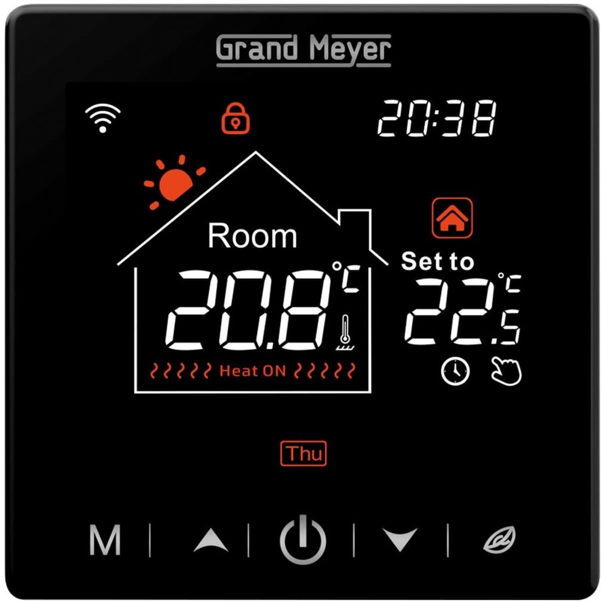 Programmeertbare Wi-Fi thermostaat SN-20, 16A, 230 V, Zwart — afbeelding 1
