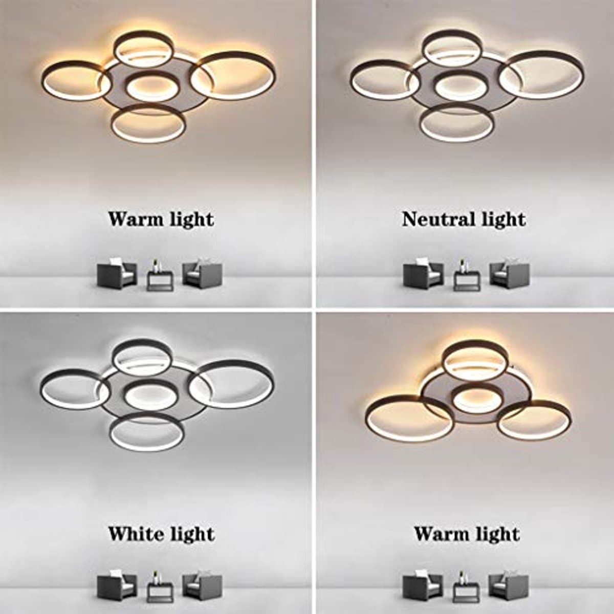 Moderne Plafondlamp met Acryl Lampenkap - Hanglamp met Dimfunctie en Afstandsbediening — afbeelding 1