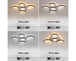 Moderne Plafondlamp met Acryl Lampenkap - Hanglamp met Dimfunctie en Afstandsbediening