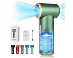 Draagbare Mini-Handventilator met Oplaadbare USB - 15 Uur Gebruiksduur en Traploze Snelheidsregeling - Perfect voor Reizen, Kantoor of Thuis - Groen