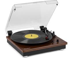 Platenspeler met Bluetooth IN/OUT en Ingebouwde Speakers - Audizio RP112D - Retro - Darkwood