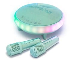 KIDYWOLF KIDYKARAOKE – Groene Draagbare Karaoke Speaker met 2 Draadloze Microfoons, Lichteffecten en Bluetooth- 5+