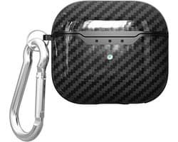 ShieldCase Black Stripe Hoesje Geschikt voor Airpods 4 - Siliconen Case voor Apple Airpods 4 Case Hoesje - Zwart