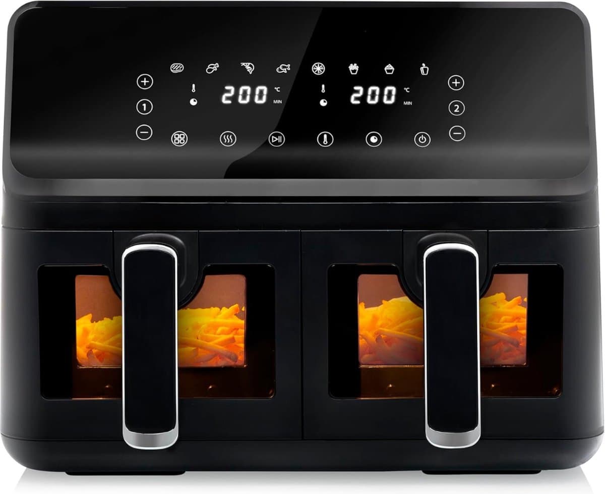 Digitale Airfryer FR-9040 2x4 L 2 kg Friet 8 Programma's & Handmatige Instellingen Dubbele Mand met Patrijspoorten — afbeelding 1