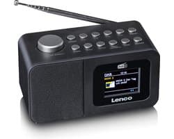 Lenco Wekkerradio - Digitale Wekker met DAB en FM Radio - Dubbel Alarm Snooze en Slaaptimer - Dimbaar Display - CR-625BK - Zwart