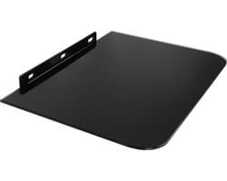 Wandmontage Glazen DVD Plank wandplank zwart glas Maclean MC-738