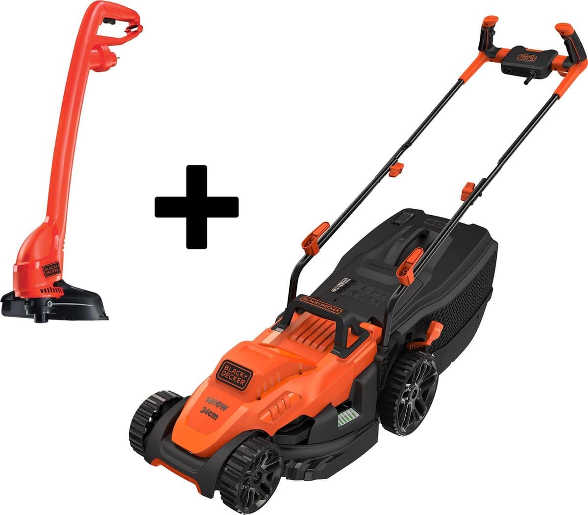 BLACK+DECKER Grasmaaier BEMW461BGL2 + trimmer — afbeelding 1