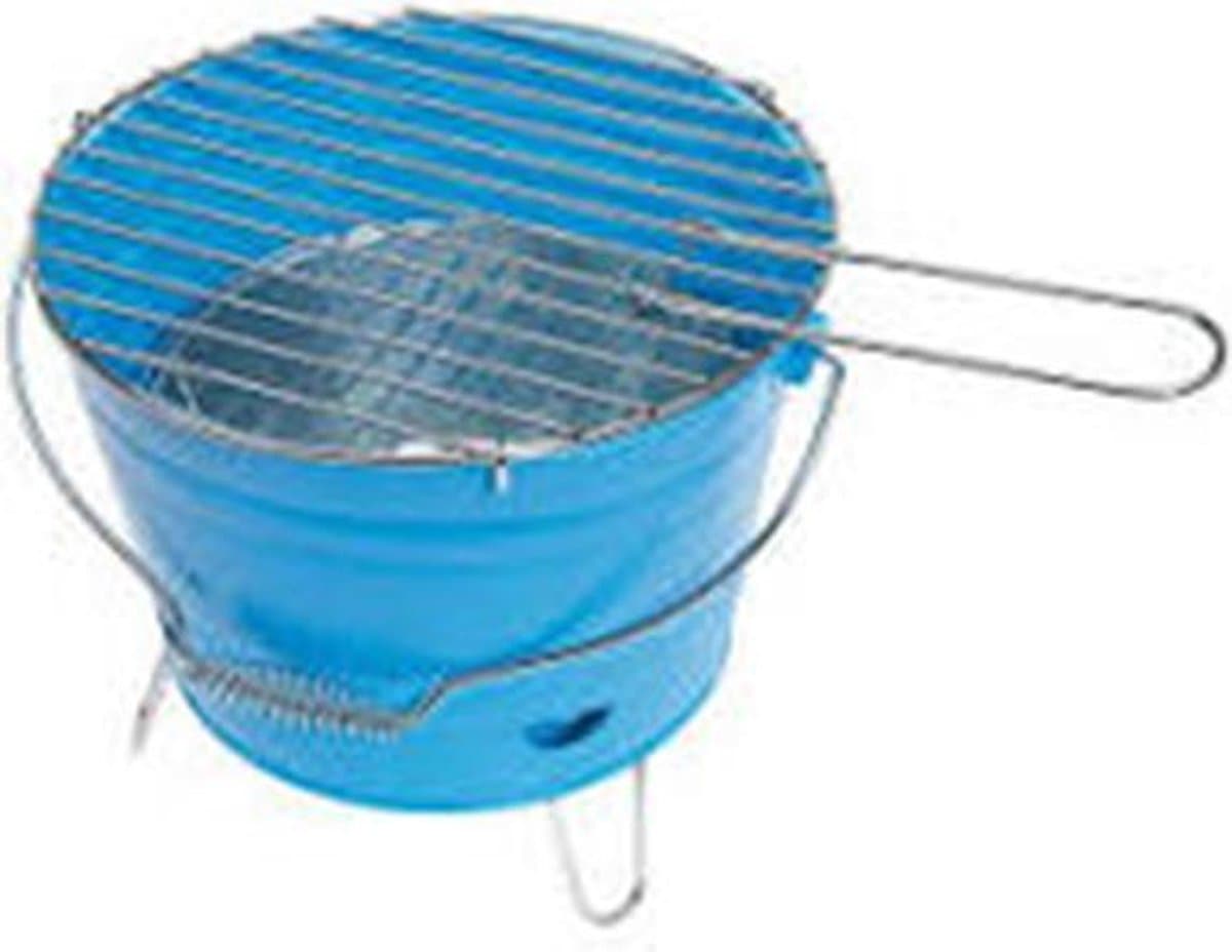 Barrel Barbecue Grill - Blauw of rood - Metaal - 27 x 23 cm - handig voor op reis - picknick - balkon - bbq — afbeelding 1