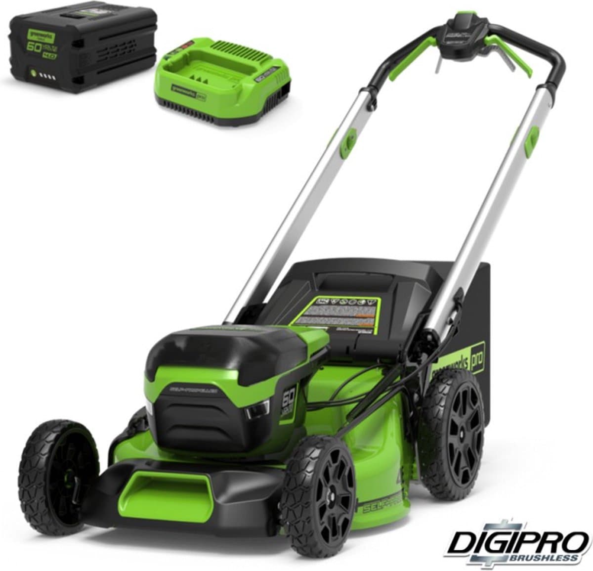 GD60LM46SPK4 Greenworks 60 Volt accu maaier — afbeelding 1
