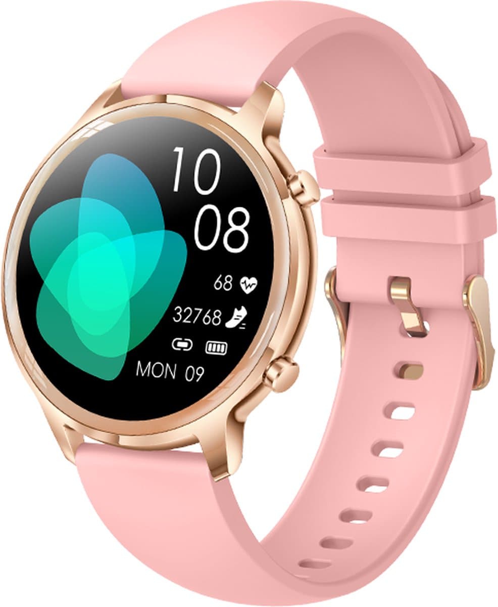 Darenci DARE Smartwatch Sense Pro - Smartwatch dames -Smartwatch heren -Activity Tracker- Touchscreen -Bluetooth bellen -Met extra bandje -Horloge -Stappenteller -Bloeddrukmeter -Verbrande calorieën -Zuurstofmeter -Spatwaterdicht -Roze/Roségoud — afbeelding 1
