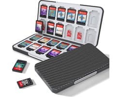 BOTC 24 Slots Game card case Geschikt voor Nintendo Switch - beschermhoes - micro SD kaart houder - Silicone Slots - Zwart
