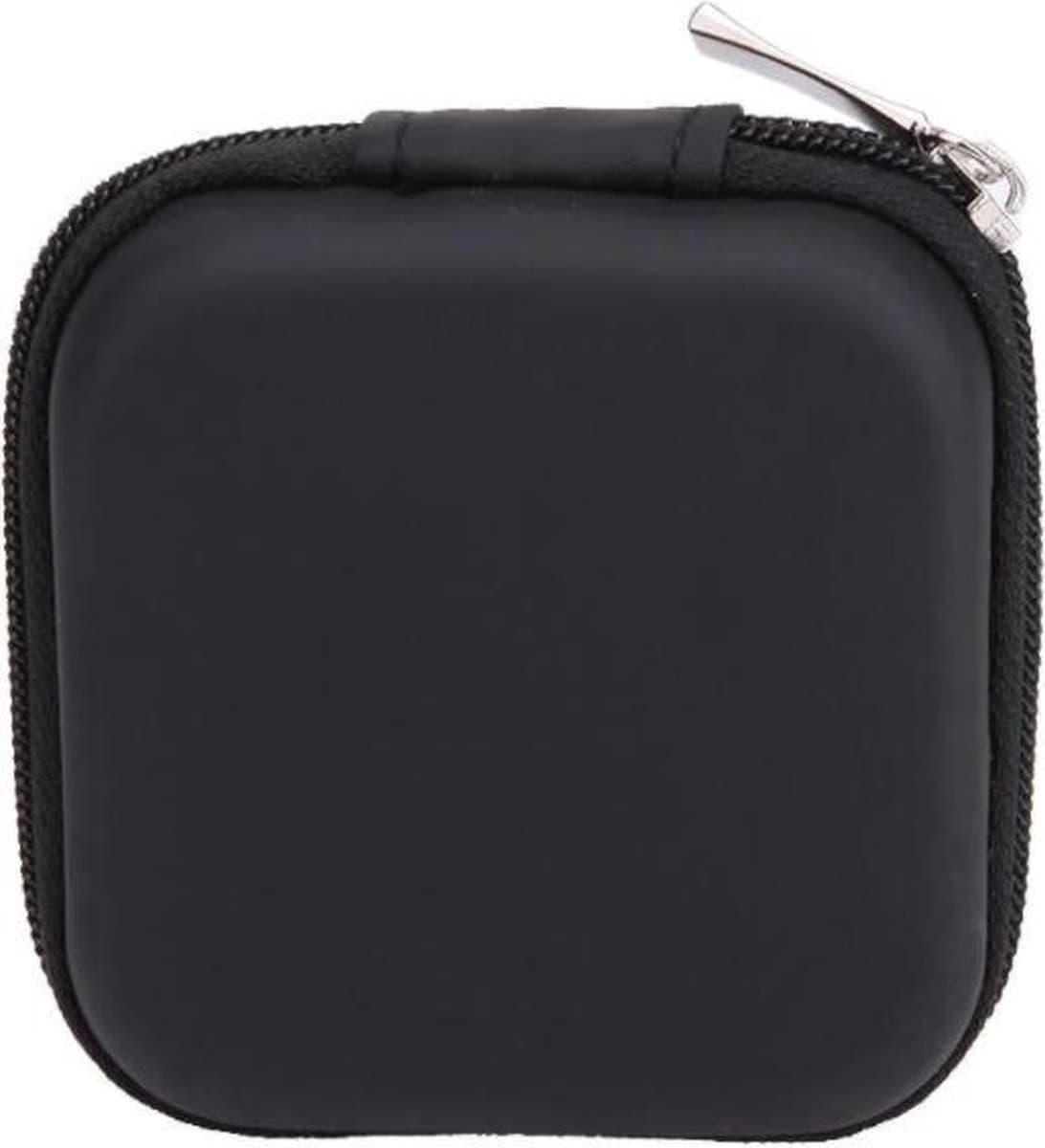Hardcase Oortjes Hoesje | Opberg Tas Voor Oortjes | Kabeltasje | Opberghoes Voor Kabel | Oortjes In-Ear | Sleutelhouder | Muntjeshouder | Sleutels | Muntjes | Reistas| Zwart | Opslag tas | Opbergruimte | Telefoonaccessoires | Elektronica beschermer — afbeelding 1