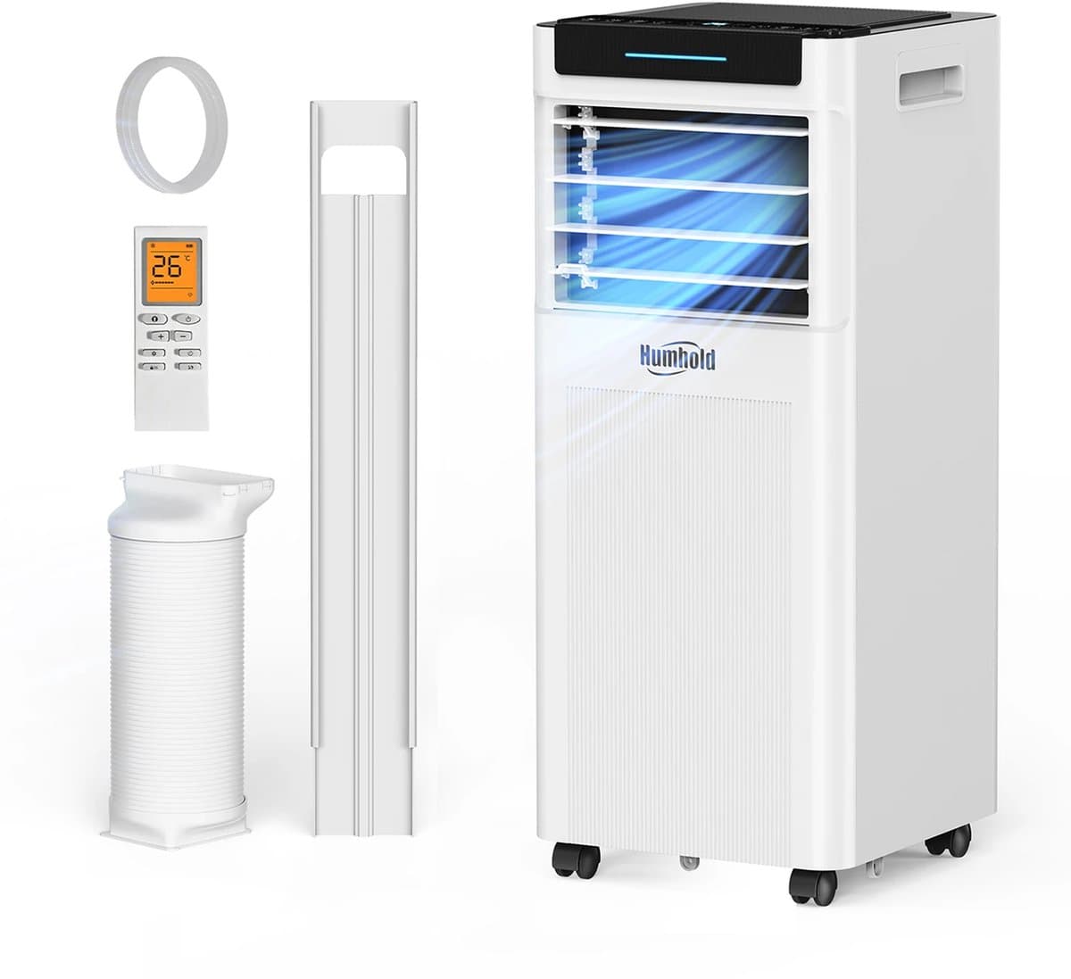 Mobiele airco 7000 BTU met stille slaapstand 3-in-1 airconditioner koelen ontvochtigen ventileren 2,0 kW capaciteit — afbeelding 1